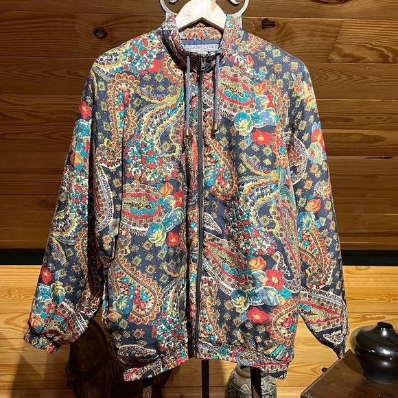 Robert Stock Jackets & Blazers - 100% Silk Quilted Lining Bomber Jacket Lined 90's Streetwear Pattern Full Zip